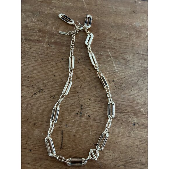 Nine West Gold-Tone Chain Necklace With Black Enamel Accents Adjustable Length - Picture 4 of 4